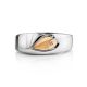 Silver Band Ring With Gold Element And Diamond The Diva, Ring Size: 8 / 18, image , picture 3