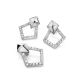 Geometric Silver Crystal Studs The Astro, image , picture 3