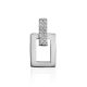 Geometric Silver Pendant With Crystals The Astro, image 