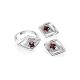 Vintage Style Silver Earrings With Garnet And Crystals, image , picture 3