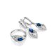 Silver Dangle Earrings With Blue And White Crystals, image , picture 4