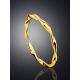 Wavy Beautiful Gold-Plated Silver Ring The Liquid, Ring Size: Adjustable, image , picture 2