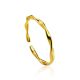 Wavy Beautiful Gold-Plated Silver Ring The Liquid, Ring Size: Adjustable, image 