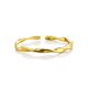 Wavy Beautiful Gold-Plated Silver Ring The Liquid, Ring Size: Adjustable, image , picture 3