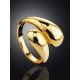 Stylish Modern Gold-Plated Silver Ring The Liquid, Ring Size: Adjustable, image , picture 2
