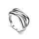 Wave Curvy Silver Ring, Ring Size: 8 / 18, image 