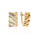 Textured Gold Plated Earrings, image 