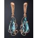 Gold-Plated Drop Earrings With Synthetic Topazes The Serenade, image , picture 2