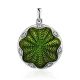 Green Enamel Round Pendant With Crystals The Heritage, image 