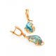 Gold-Plated Drop Earrings With Synthetic Topazes The Serenade, image , picture 4
