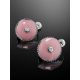 Pink Enamel Round Earrings With Diamonds The Heritage, image , picture 2