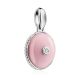 Pink Enamel Round Pendant With Diamond The Heritage, image , picture 3