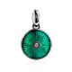 Green Enamel Round Pendant With Crystal The Heritage, image 