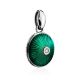 Green Enamel Round Pendant With Crystal The Heritage, image , picture 3