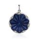 Round Silver Enamel Pendant With Crystals The Heritage, image 