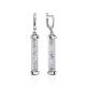 Silver Bar Dangles With Crystals The Ice, image 