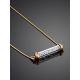 Gold Plated Bar Necklace With Crystals The Ice, image , picture 2