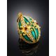 Bright Green Enamel Egg Shaped Pendant With Crystals The Romanov, image , picture 2