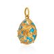 Ornate Gold Plated Silver Egg Shaped Pendant With Enamel The Romanov, image , picture 3
