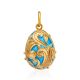 Ornate Gold Plated Silver Egg Shaped Pendant With Enamel The Romanov, image 