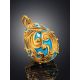 Ornate Gold Plated Silver Egg Shaped Pendant With Enamel The Romanov, image , picture 2