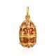 Filigree Handcrafted Egg Shaped Pendant With Red Enamel The Romanov, image 