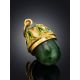 Gold Plated Egg Shaped Pendant With Jade And Green Enamel The Romanov, image , picture 2