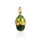 Gold Plated Egg Shaped Pendant With Jade And Green Enamel The Romanov, image , picture 4