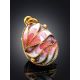 Floral Design Pinkish Enamel Egg Shaped Pendant The Romanov, image , picture 2