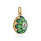 Green Enamel Egg Shaped Pendant With Crystals The Romanov, image , picture 3