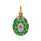 Green Enamel Egg Shaped Pendant With Crystals The Romanov, image 