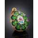 Green Enamel Egg Shaped Pendant With Crystals The Romanov, image , picture 2