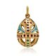 Gold Plated Egg Shaped Pendant With Crystals And Enamel The Romanov, image 