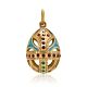 Gold Plated Egg Shaped Pendant With Crystals And Enamel The Romanov, image 