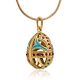 Gold Plated Egg Shaped Pendant With Crystals And Enamel The Romanov, image , picture 3
