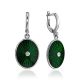 Green Enamel Oval Dangles With Diamonds The Heritage, image 