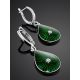 Silver Drop Earrings With Enamel And Diamonds The Heritage, image , picture 2