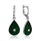 Silver Drop Earrings With Enamel And Diamonds The Heritage, image 