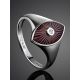 Silver Diamond Ring With Red Enamel The Heritage, Ring Size: 6.5 / 17, image , picture 2