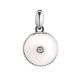 White Enamel Round Pendant With Diamond The Heritage, image 