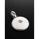 White Enamel Round Pendant With Diamond The Heritage, image , picture 2