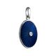 Blue Enamel Oval Pendant With Diamond The Heritage, image , picture 3
