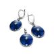 Blue Enamel Silver Dangles With Diamonds The Heritage, image , picture 3