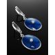 Blue Enamel Silver Dangles With Diamonds The Heritage, image , picture 2