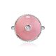 Romantic Silver Ring With Pink Enamel And Diamond The Heritage, Ring Size: 5.5 / 16, image , picture 3