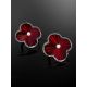 Red Enamel Clover Shaped Earrings With Diamonds The Heritage, image , picture 2