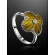 Luminous Enamel Four Petal Ring With Diamond The Heritage, Ring Size: 6.5 / 17, image , picture 2
