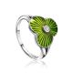 Green Enamel Diamond Ring The Heritage, Ring Size: 5.5 / 16, image 