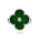 Green Enamel Four Petal Ring With Diamond The Heritage, Ring Size: 5.5 / 16, image , picture 3