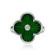 Green Enamel Four Petal Ring With Diamond The Heritage, Ring Size: 7 / 17.5, image , picture 3